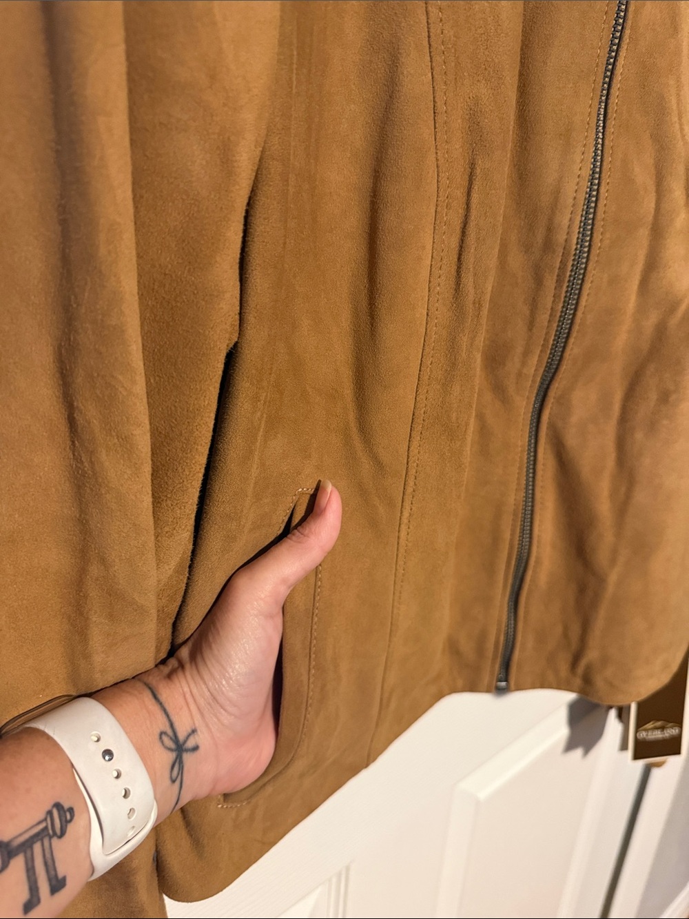 Overland Fringed Suede Jacket - Brown/Tan size Large - Picture 3 of 6